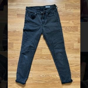 Black washed out high waisted ankle jeggings